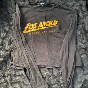 Black crop top w/ ‘Los Angeles’ graphic
